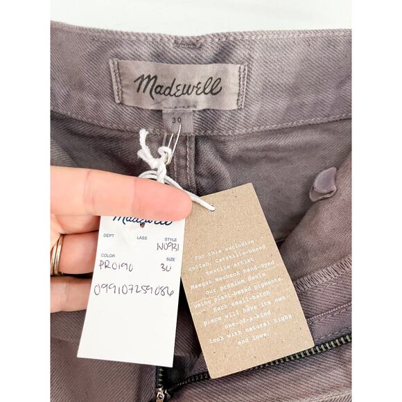 Madewell x MN | Denim Patch-Pocket Micro Mini Skirt | Chalked Fig | Sz 30 - Picture 7 of 11